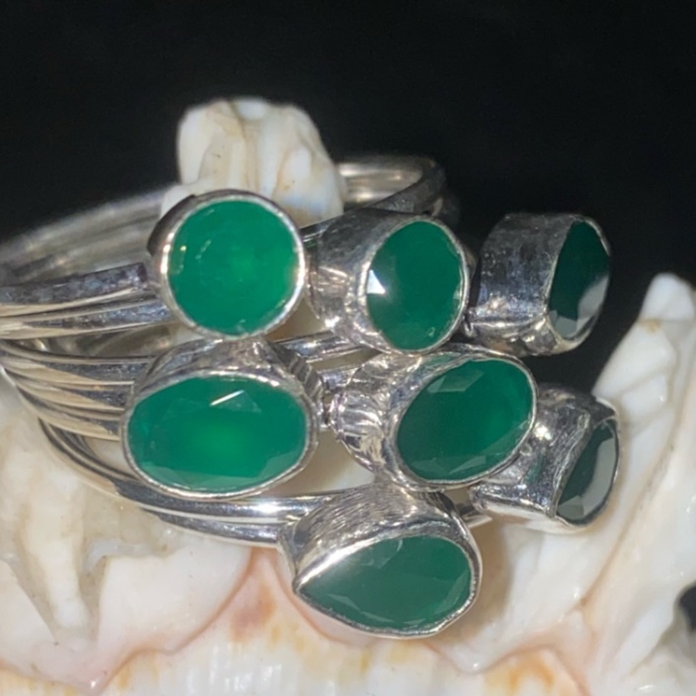 Charming Green Onyx multi-gem handcrafted ring